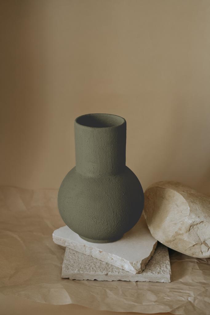 Kalea Vase - Olive Green