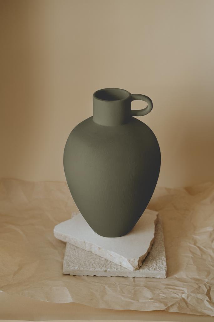 Oriana Vase - Olive Green